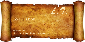 Löb Tibor névjegykártya
